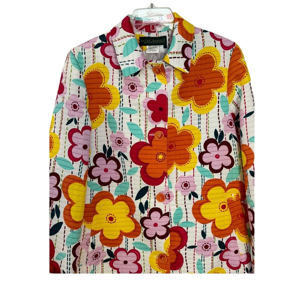 NWT Y2K Harvé Benard Floral Raincoat Size 14 – Retro Mod Flower Print vintage - Picture 5 of 16